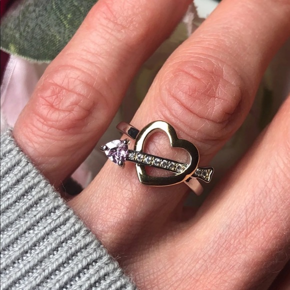 New! White/yellow gold/pink topaz ring size 6.5 - Picture 2 of 6